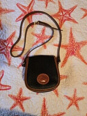 Vintage Dooney & Bourke All-Weather Leather (AWL) R30 Mini Saddle Crossbody Bag